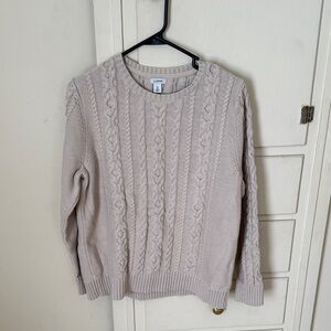 L.L. Bean Women's Cable Knit Sweater - Light Tan